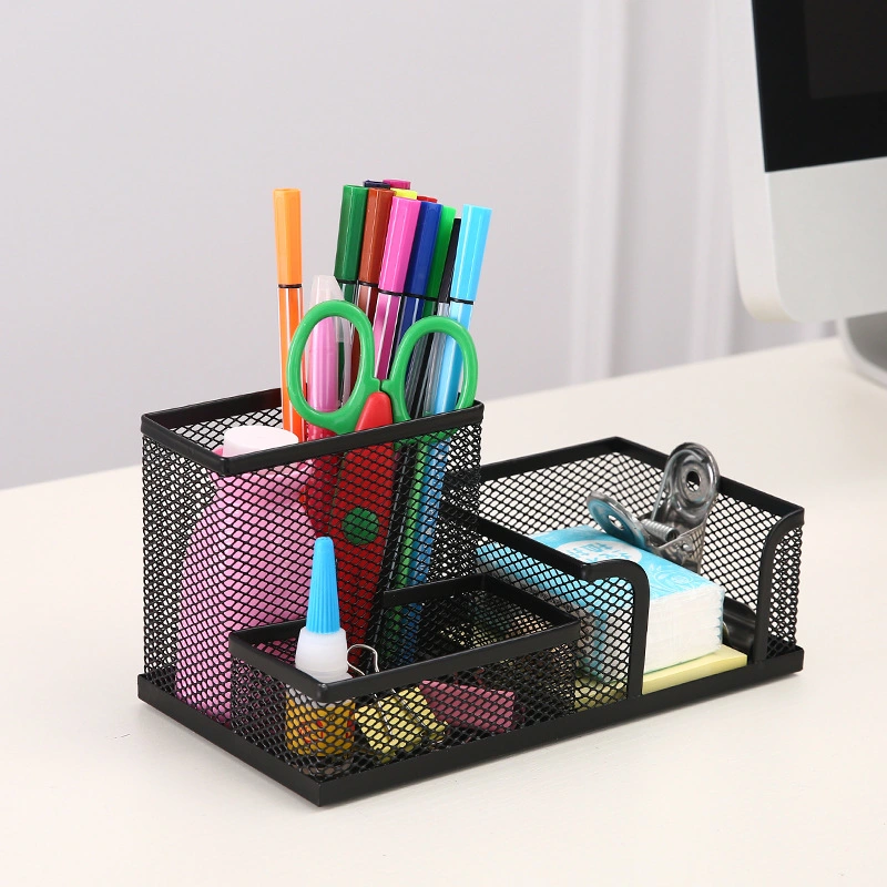 Metall-Netz Stationery Lagerung Organizer Stifthalter Schreibtisch Organizer Startseite Bürobedarf