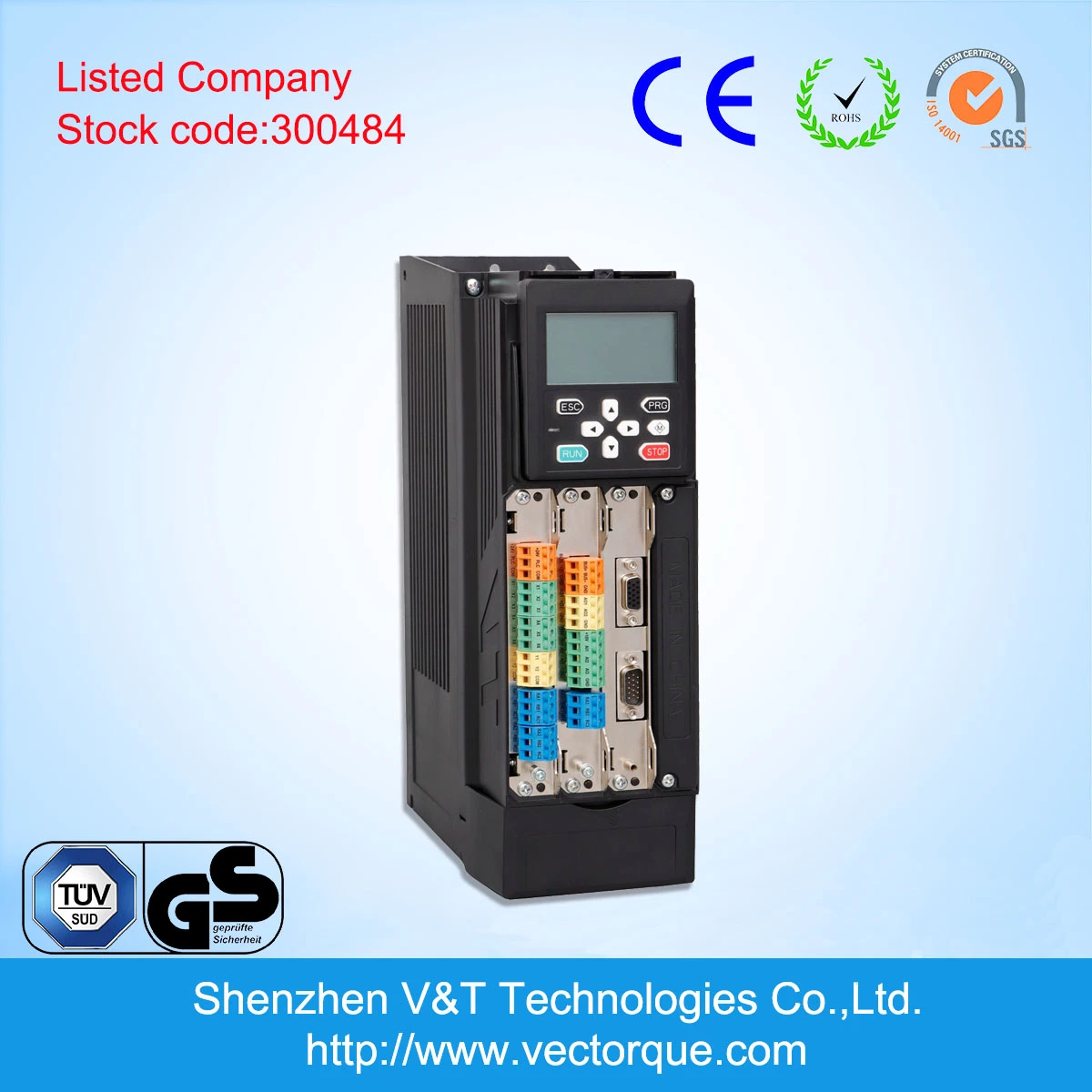 V&T Vts100 90kw V/F Vector Torque Control with Encoder Feedback VFD