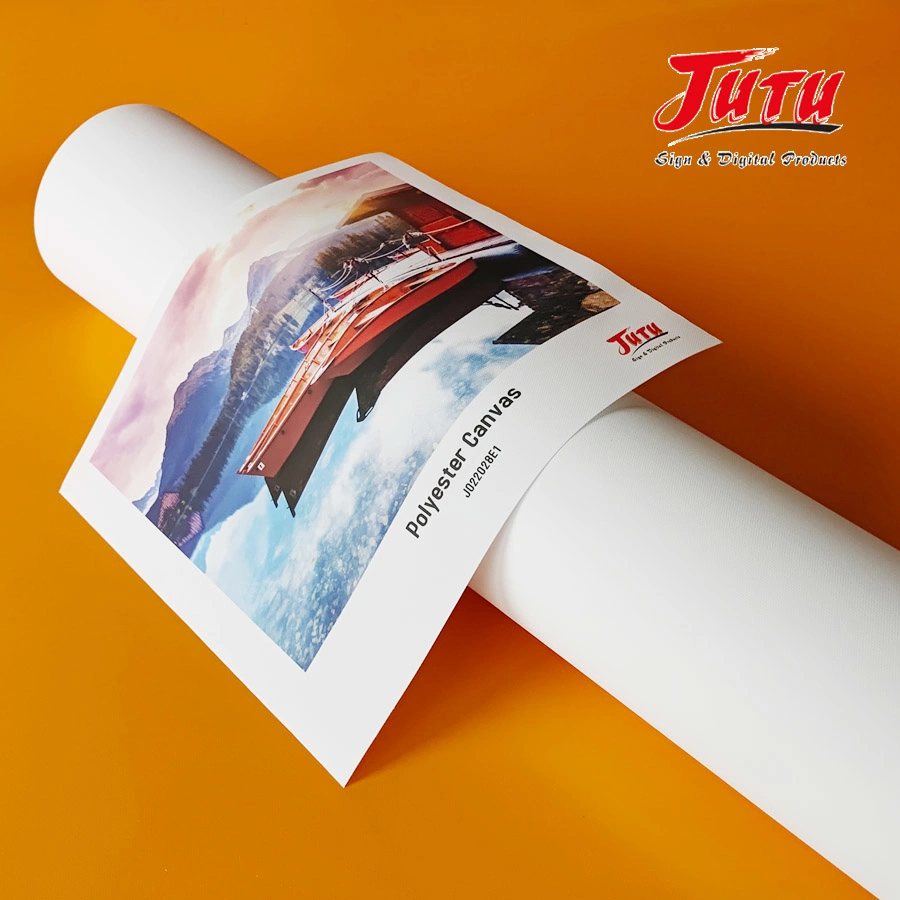 Jutu Semi-Glossy Inkjet Canvas Waterproof Polyester Canvas for Home/Commercial Area Decoration