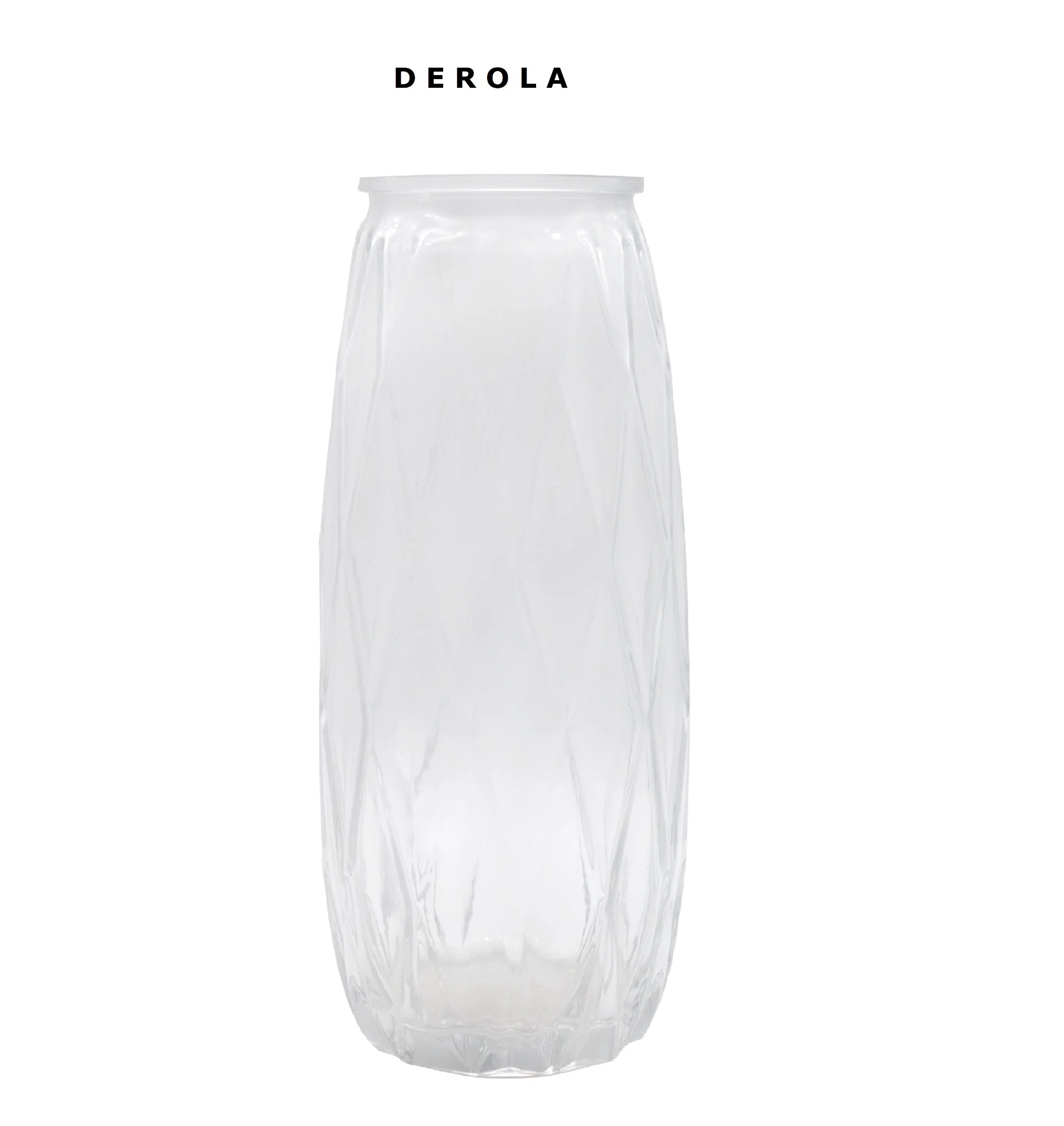 Premium Glass Vase with Elegant Diamond Pattern Crafted Home Decor and Gift