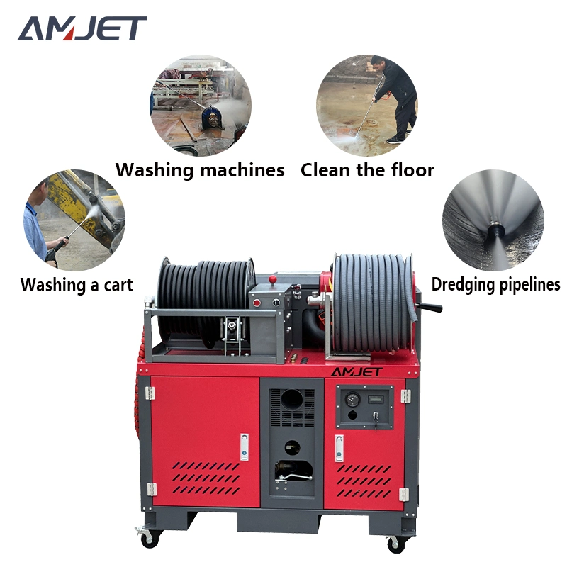 72lpm200bar Gasoline Engine High-Pressure Cleaning Machine Sewage Pipeline Cleaning Machine