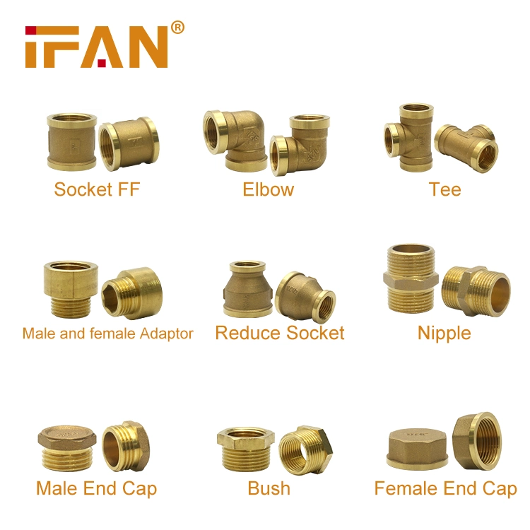 Ifan Manufacturers Brass Plumbing Fittings 1/2 Inch 1inch Nipple Forged Brass Fittings