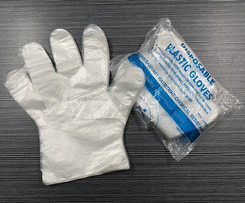 Clear Plastic Restaurant Hygiene PE CPE Plastic Disposable Gloves