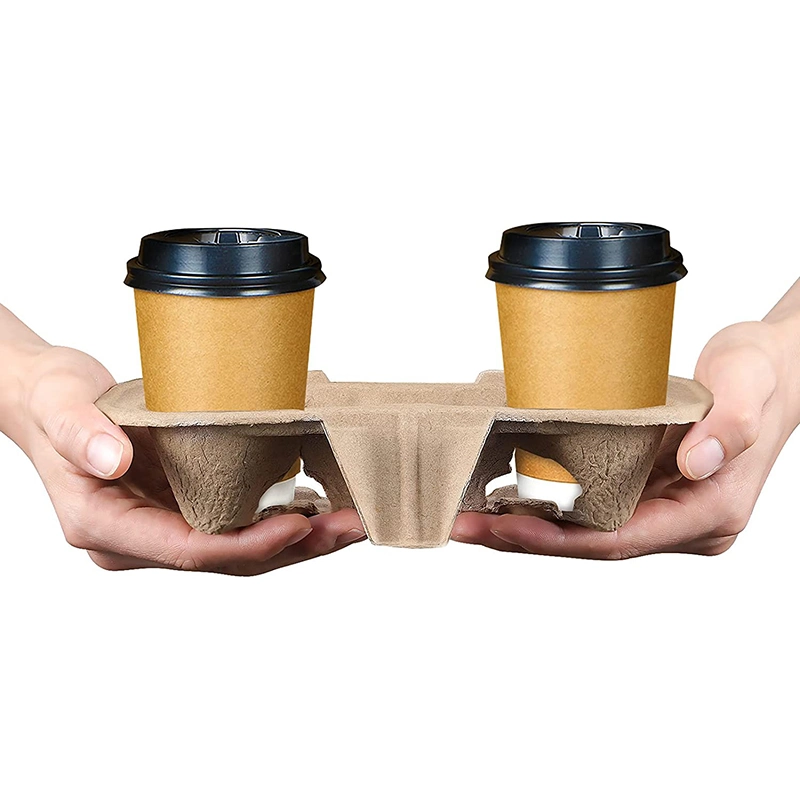 High Quality Take Away Hot Drink Kraft Papercup Disposable Kraft Tea Coffee Carrier Paper Cup Holder