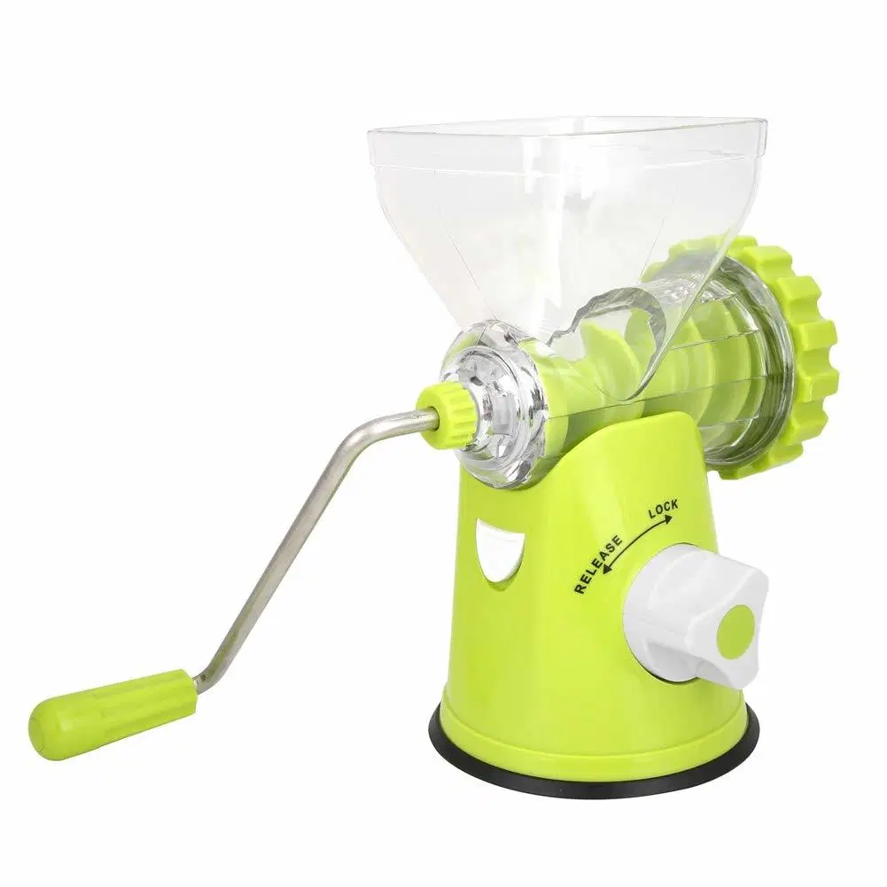 Stainless Steel Blades Plastic Food Chopper Manual Meat Grinder Kitchen Meat Mincer Green for Vegetables Garlic Bl12258