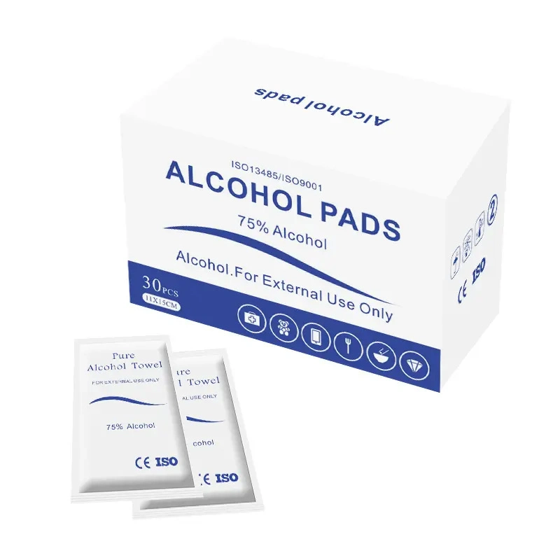 CE-geprüfter Einweg-Isopropylalkohol Prep, nicht gewobene 70 % Pads