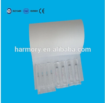 القوة مصنع الطبى التعبئة الطبية Disposable Packing Blaster Paper Single Sided PE ورق مصقول للمحقنة