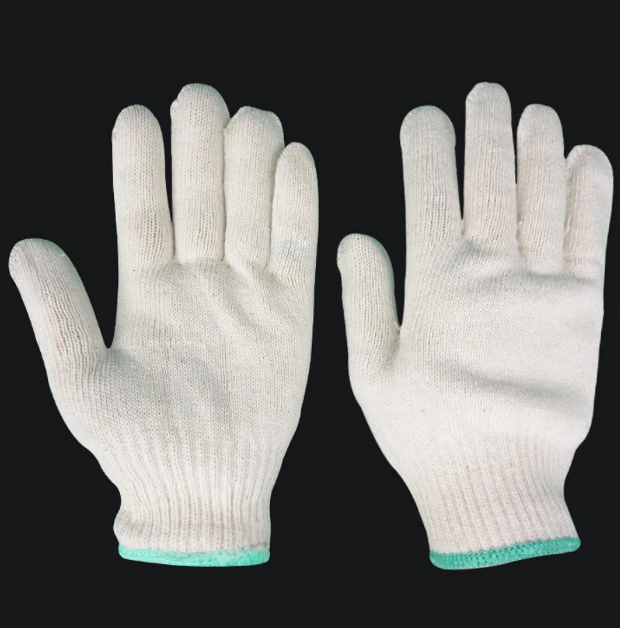 High quality/High cost performance  Natural White Cotton Knitted Safety Working Glove