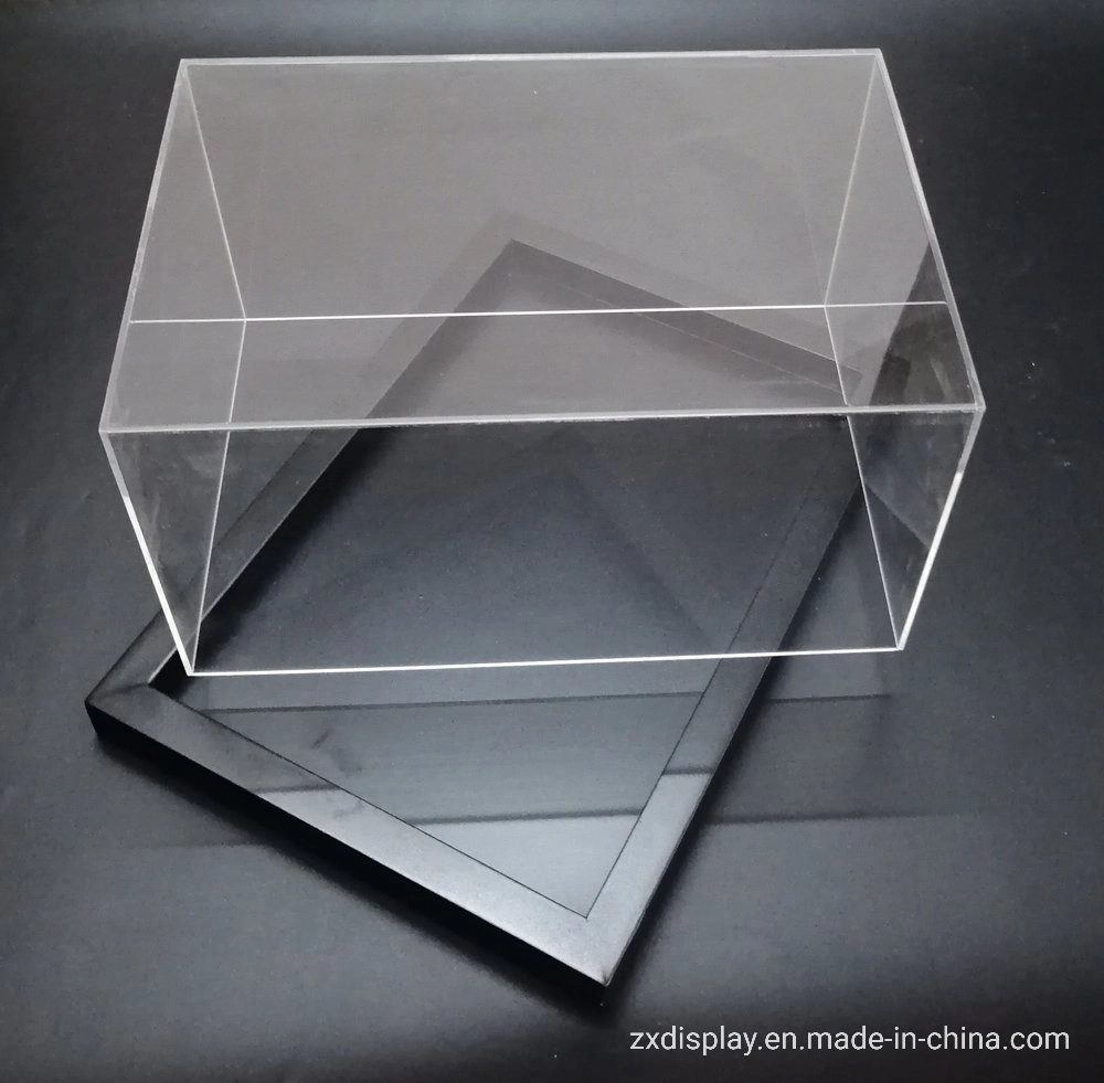 Luxury Acrylic Jewelry Display Box with Wood Base