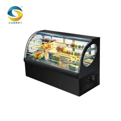Curved Glass Show of Single Arc Bakery Refrigerated Display Case Showcase