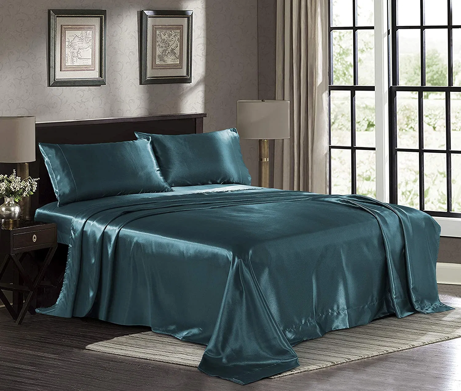 Satin Sheets Twin Hotel Luxury Silky Bed Sheets - Extra Soft 1800 Microfiber Sheet Set