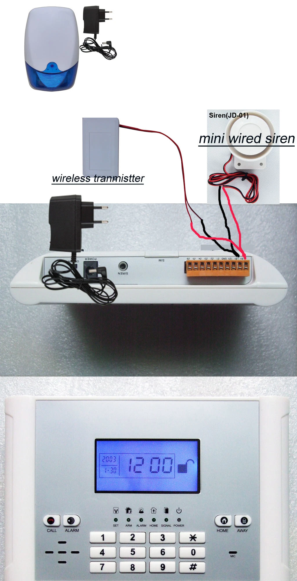 Best Italian GSM Home Alarm Security System 007m2c with Free Door Sensors