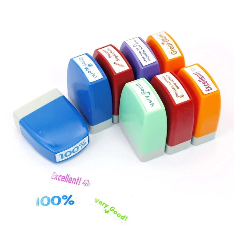 Plastic Teacher Reward Teaching Stamps Customize Rubber Stamps Personalized Kids Toy Self-Inking Stamp