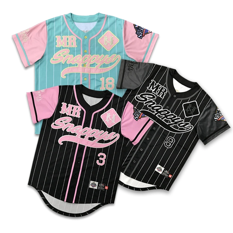 Maillot de baseball personnalisé avec logo brodé, design de sublimation, chemise de baseball pour hommes.