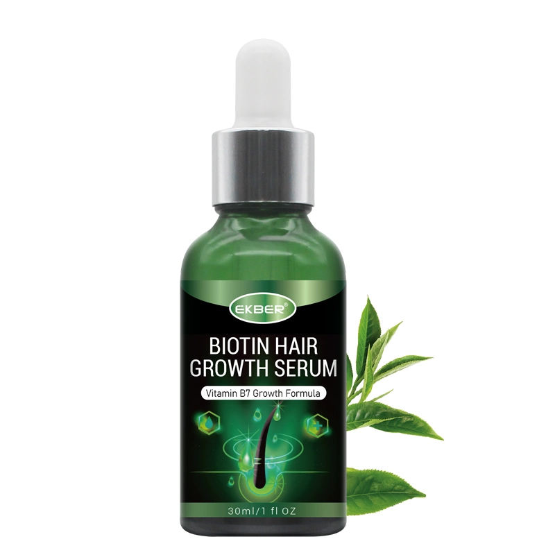 Comercio al por mayor Popular Ekber Biotina el crecimiento del cabello de Árbol de Té 30ml de suero de la conservación del folículo piloso de cuidado del cabello productos