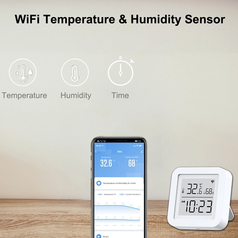 Detector de termómetro higrómetro Tuya WiFi Smart sensor de temperatura y humedad APLICACIÓN