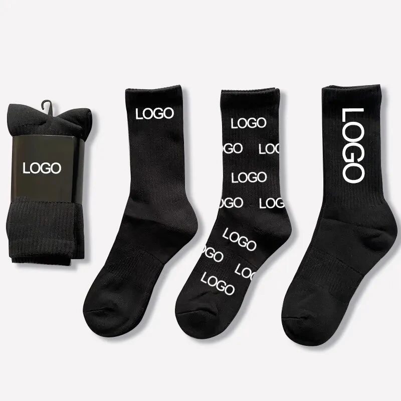 Socks No Minimum Order Private Your Label Bamboo Cotton Black Man Sport Sock Elite Calcetines