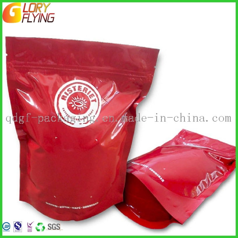 Standing Plastic Packaging with Zipper/Roasted Coffee Pouch with Valve