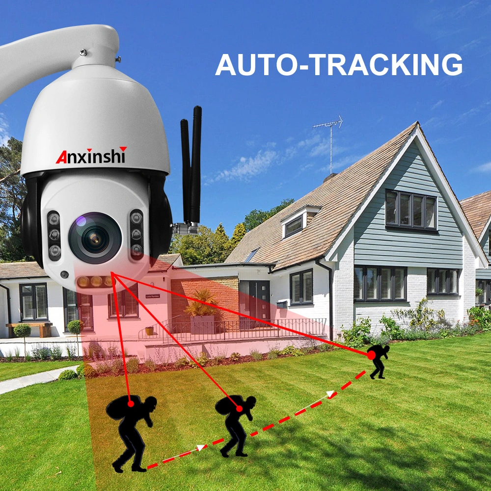 Anxinshi 5MP Starlight 3G 4G Wireless Auto Tracking Câmara IP