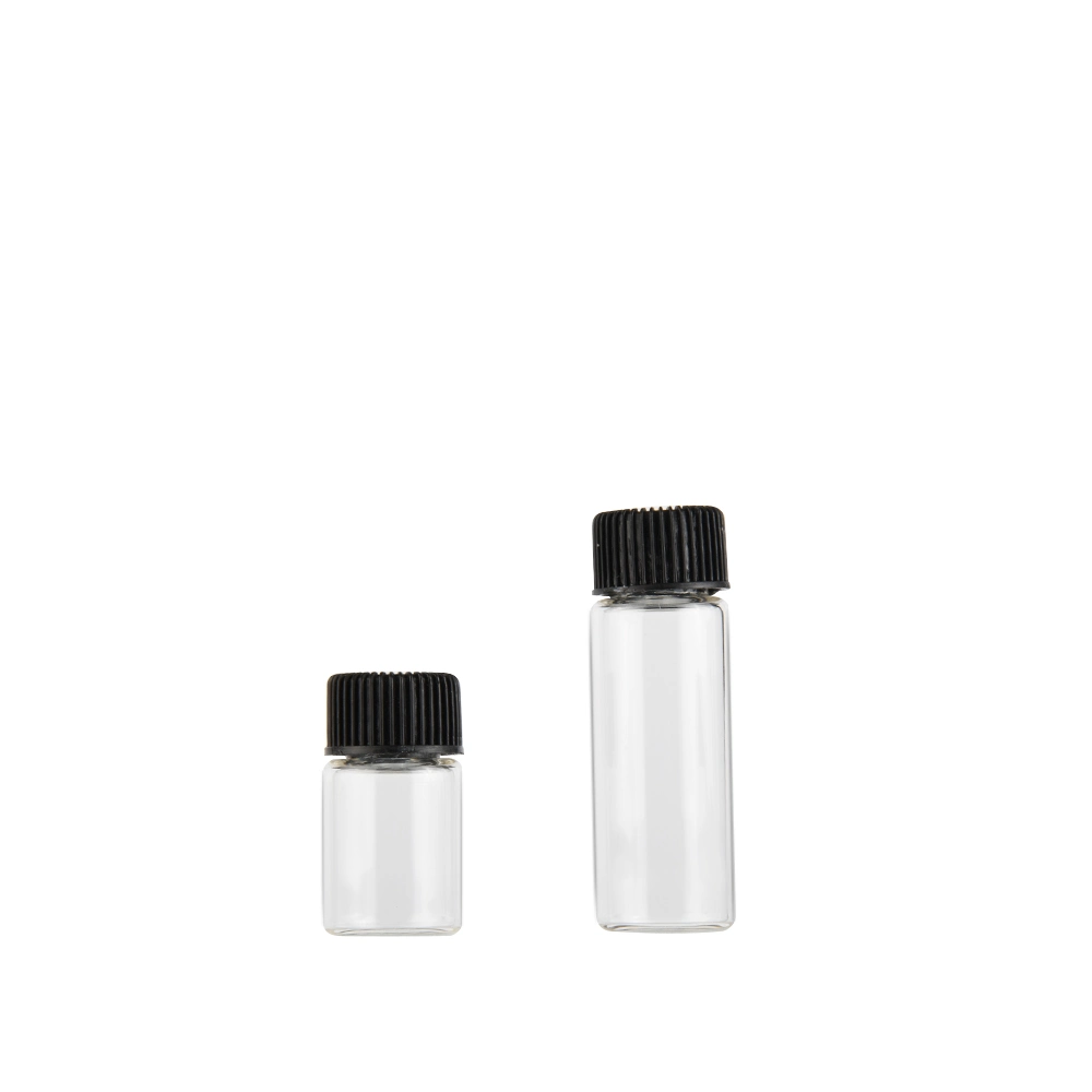 High quality/High cost performance  Factory Custom Screw Top Bottle with Black Plastic Lids for Cosmetics