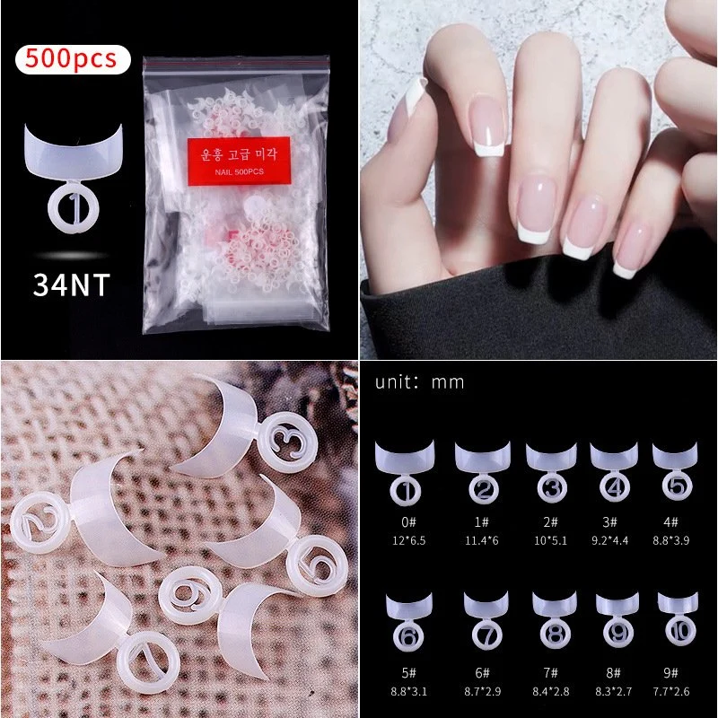 DIY French France Fake Nails Supplies, False Half Cover Nail Tips, Nail Art Salon Products