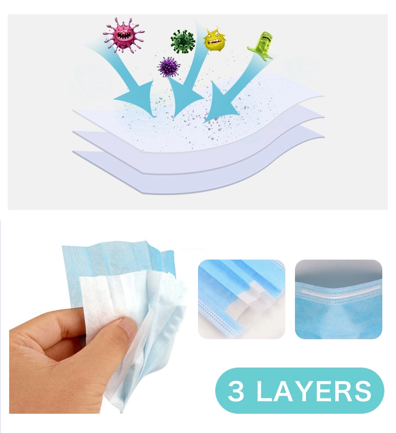 Face Shield Disposable 3ply Nonwoven Skin Friendly Face Mask