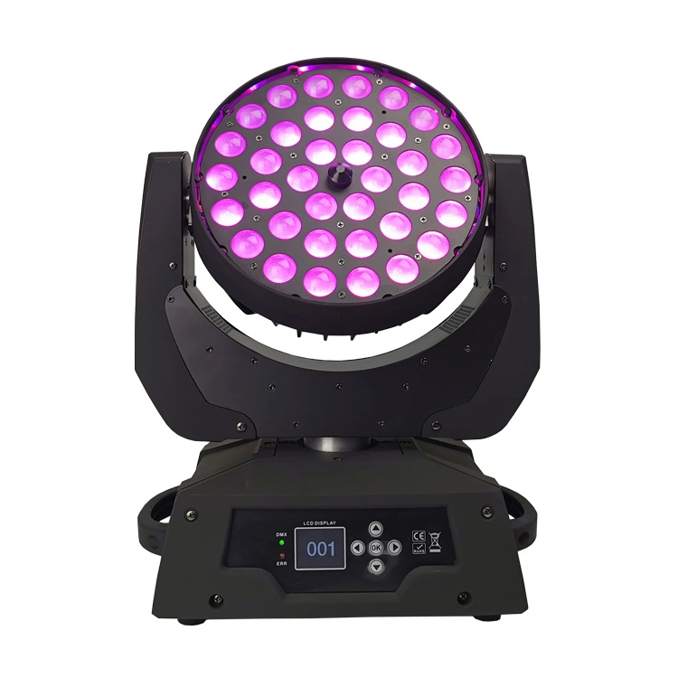 36 X 18W 6in1 Rgbwauv LED Wash Zoom Moving Head Stage DJ Light