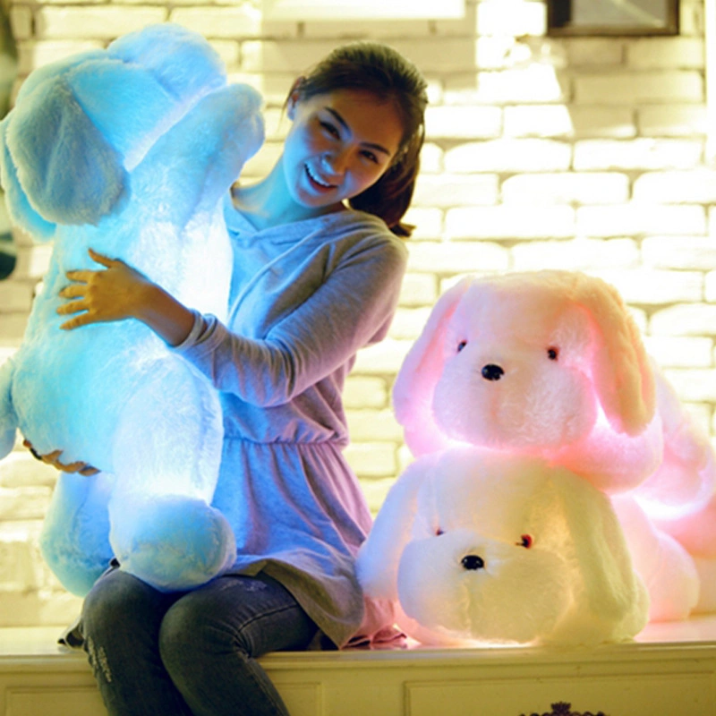 Light up Puppy Stuffed Animal Creative Night Light Lovely LED Dog Glow Soft Plush Toy Gifts