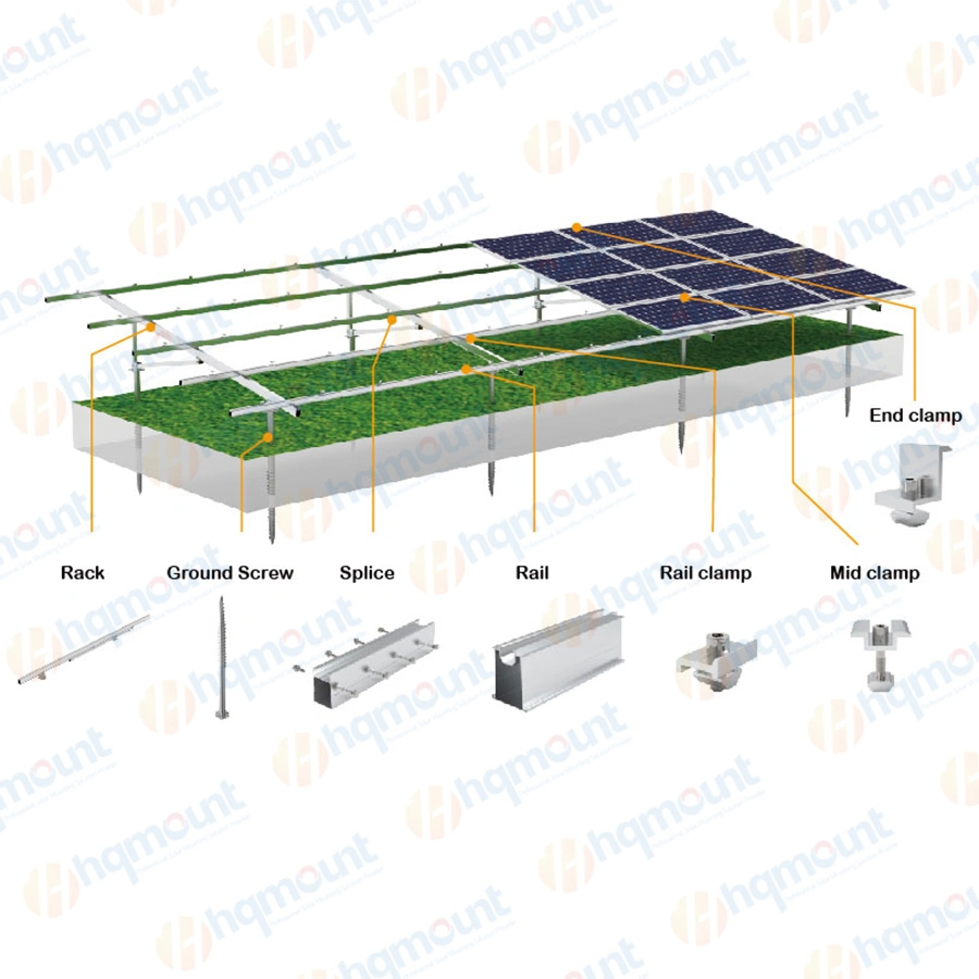 منتجات PV رخيصة تصميم نظام التركيب الشمسي من الألومنيوم للأرض التركيب