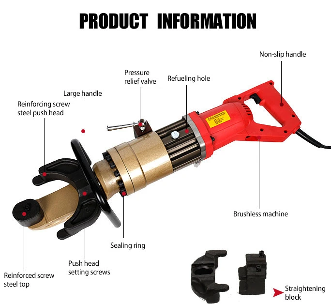 Kaida vend directement le fabricant de 4mm-16mm hydraulique portable sans fil rechargeable d'armature rapide des techniques de construction de la machine de Bender étrier