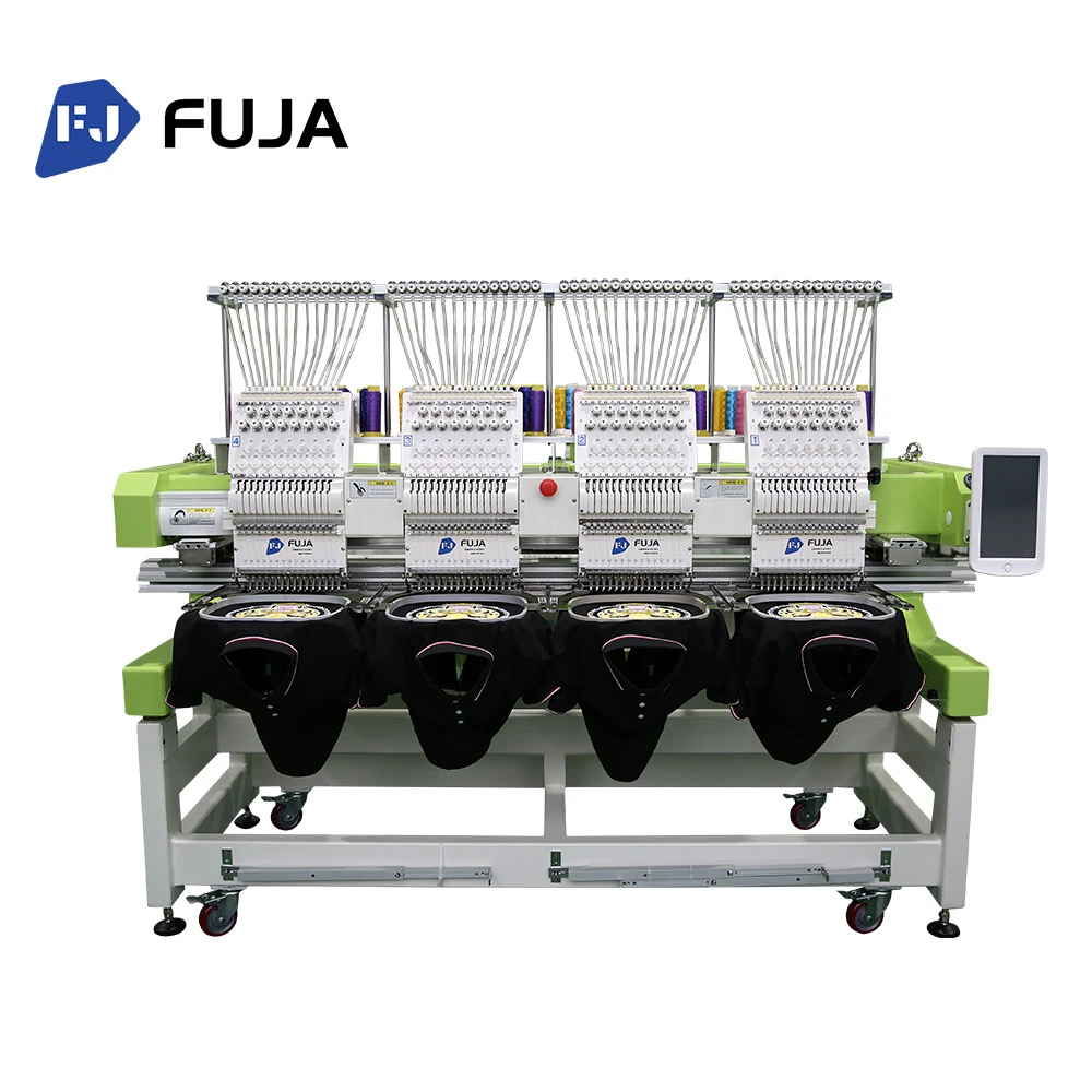Multi Needles Four Heads Logo Customization Can Support Multi Languages Garment Embroidery Machine