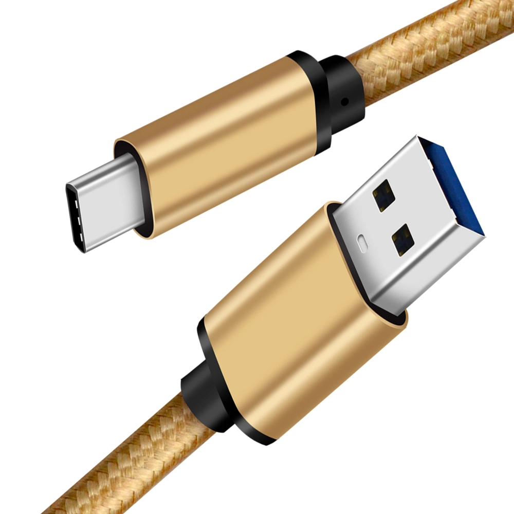 USB a USB 3.0 tipo C, 3m de cable de soporte de carga rápida de 3A y 5Gbps de trasferencia de datos de nylon trenzado y carcasa de aluminio.