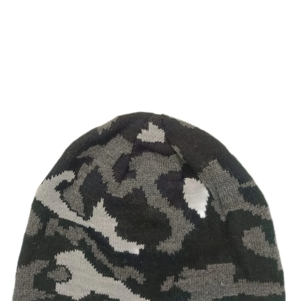 Boys Acrylic High quality/High cost performance  Camouflage Knitted Beanie Cap with OEM Color