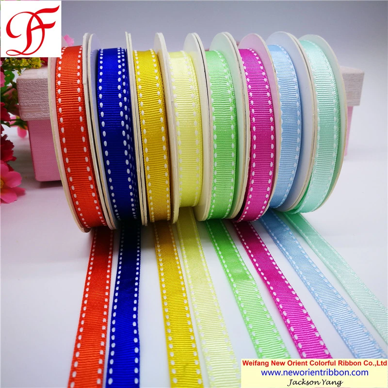 Factory Export From The Year of 2002, Saddle Stitched Grosgrain Ribbon with Double Face for Decoration/Gifts/Packing/Wrapping/Xmas