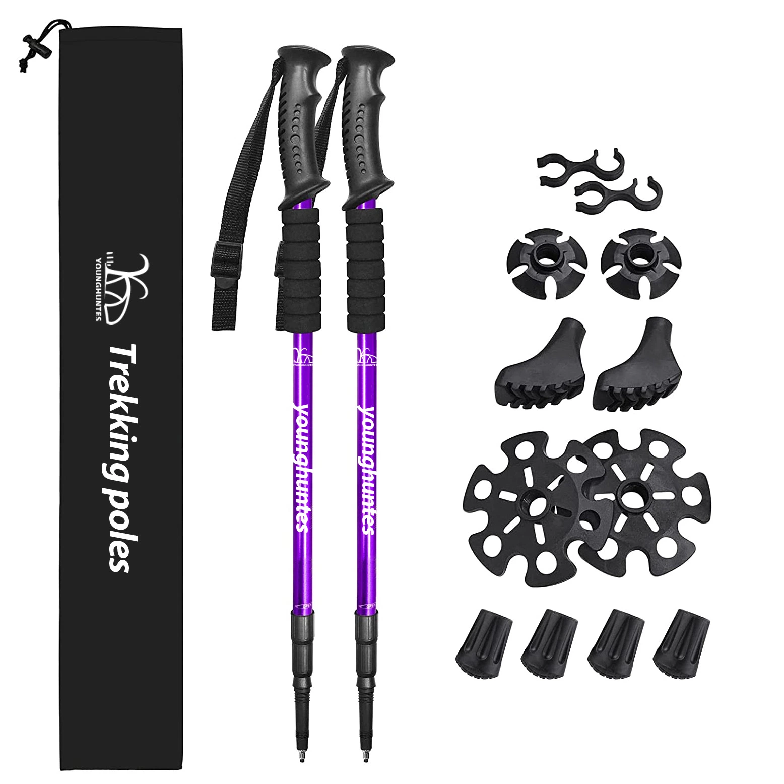 Carries High Quality Versatility Aluminum Alloy Trekking Pole 3 Section Hiking Poles