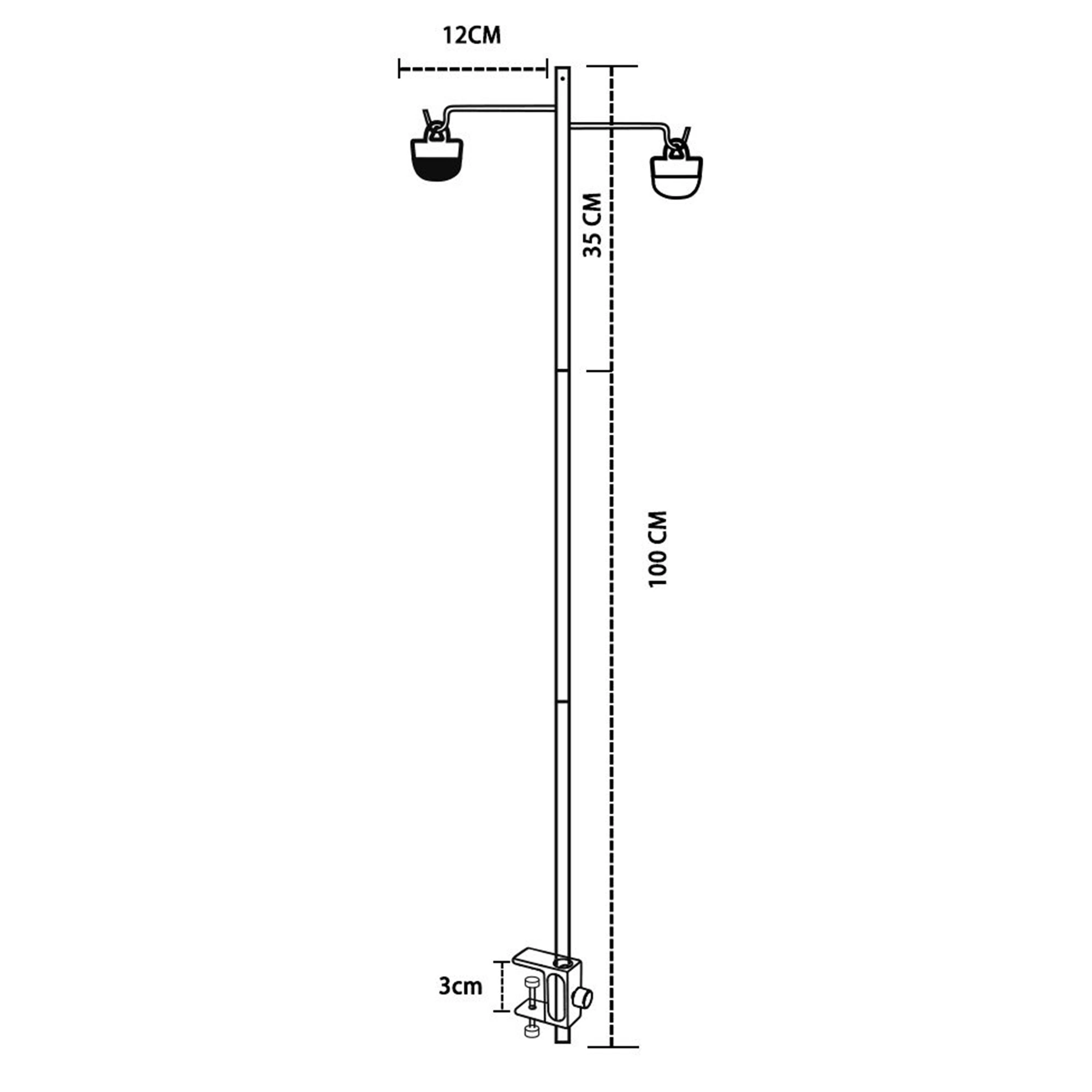 Aluminum Alloy Light Fixing Bracket Camping Outdoor Picnic Fishing Foldable Camping Lamp Holder Wbb15278