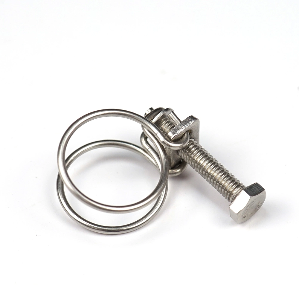 Factory Customize Large Size Fasteners Double Wire Hose Clamp Steel Pipe Clamp Bolt Clamp