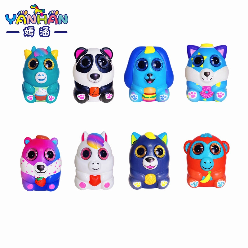 De grands yeux Cute Pet Doll Cartoon Mousse de PU ralentir la musique de pincement de pincement de rebond des jouets de décompression