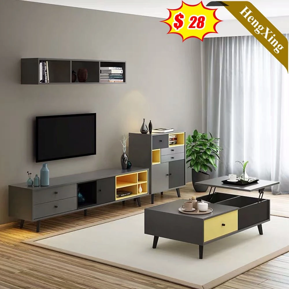 Modern Living Room Wooden TV Stand Coffee Table Set