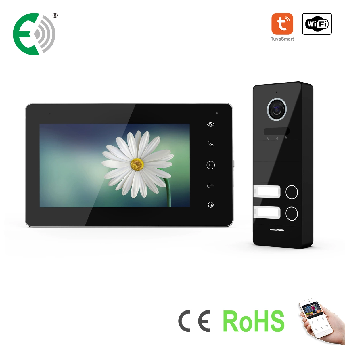 2 Wire IP&WiFi Video Doorphone with Touch Screen Villa and Department