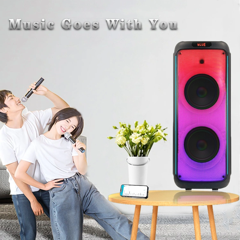 Audio Dual 12 Inch Bass Speaker Portable Bluetooth Speaker with LED