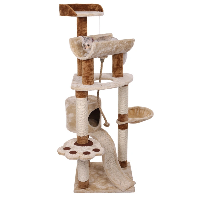 Árbol rascador de lujo en forma de pata de gato, juguete para gatos.