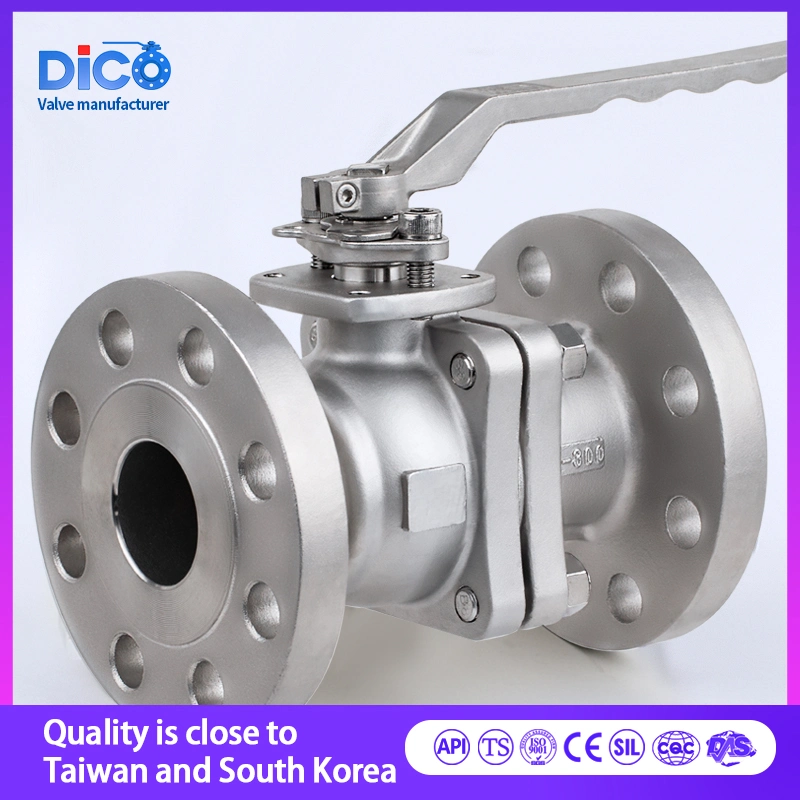 Dico API 150-300lb Wcb/SS304/316 2PC Flange Floating Ball Valve