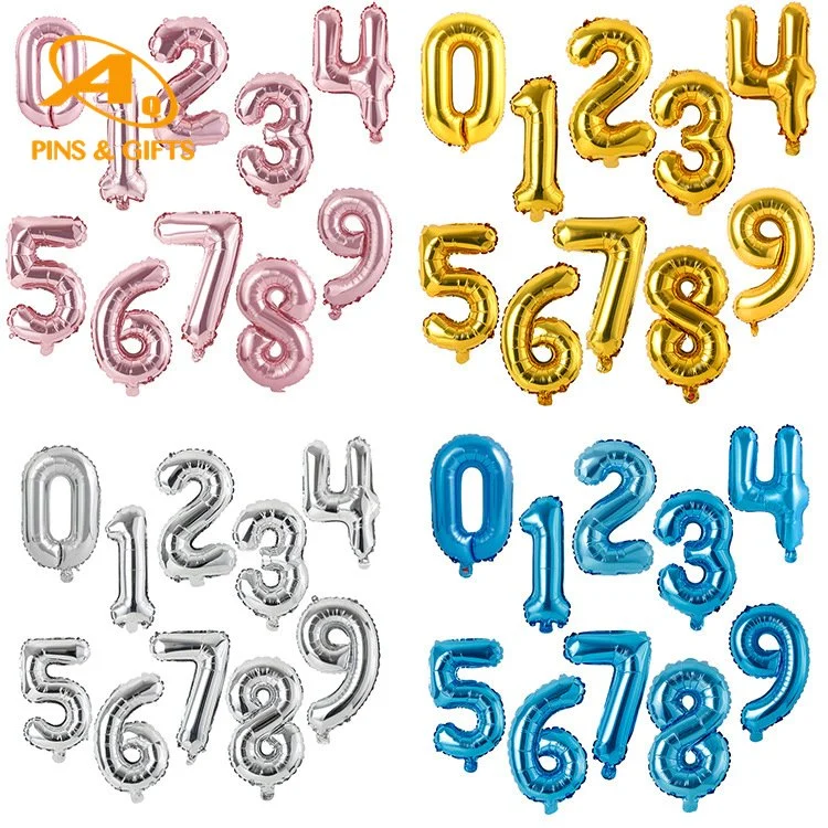 CE En71 Cpsia Standard Pastel Chrome Metallic Crystal Color Latex 5 10 12 18 36 Inch Letters Happy New Year Halloween LED Number Animals Balloon