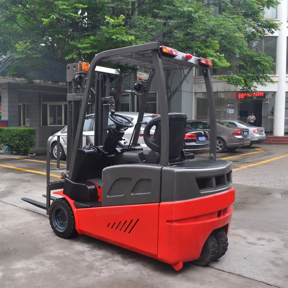 2000kg 5.5m 3-Wheels 48V Battery Powered Electric Forklift with Double Driving System