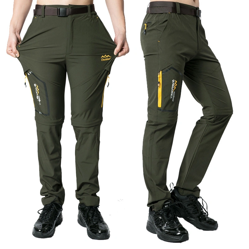 Campamento Hombre pantalones de senderismo Trekking Alto elástico Verano delgado impermeable Pantalón de viaje deportivo de secado rápido para exteriores