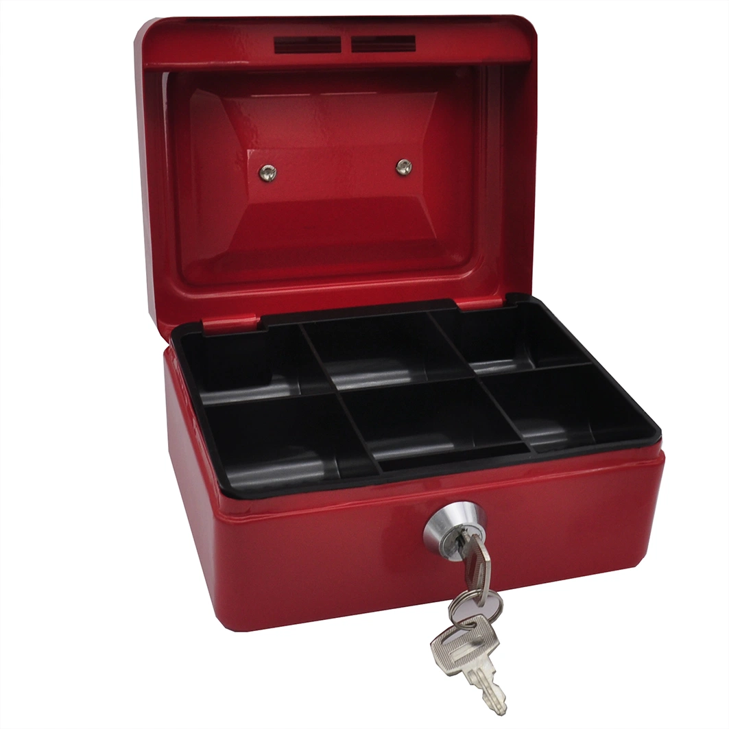 Steel Coin Bank Lock Small Money Metal Safe Cash Box with Money Tray