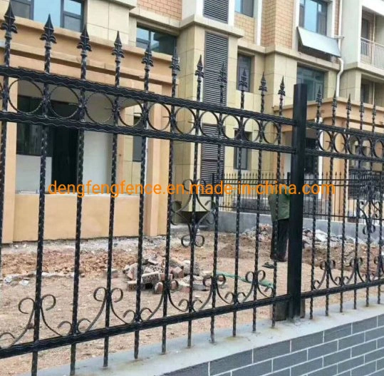 Wrought Iron Design Fencing Galvanized Steel Garden Balcony Panel Metal Fence