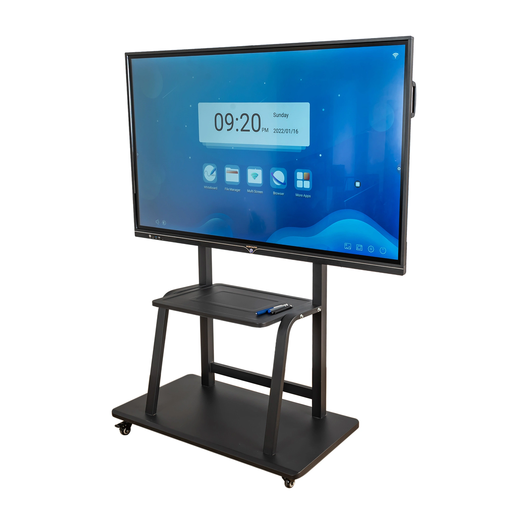 Monitor 3840*2160 4K Finger Touch Interactive Whiteboard Meeting Interactive Flat Panel Teaching Smart Board 75"Touch LED Anti Glare Glass Android