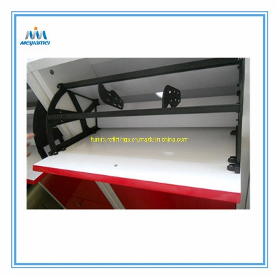 Double-Layer Black Shoe Rack Fitting for Cabinet Brackets in PP Plastic